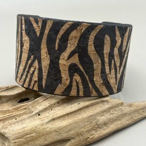 Zebra Print Cuff Cork Bracelet